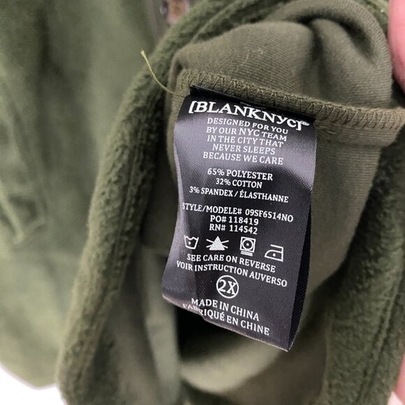 Blank NYC Long Fleece Shacket Jacket Green Womens 2X - Picture 6 of 8